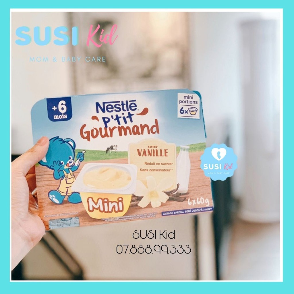 [Date Mới] Váng Sữa Nestle Pháp, Đủ  Vị, Cho Bé Ăn Dặm Vỉ 6 hộp/60gr