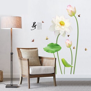 Decal dán tường Hoa sen trắng
