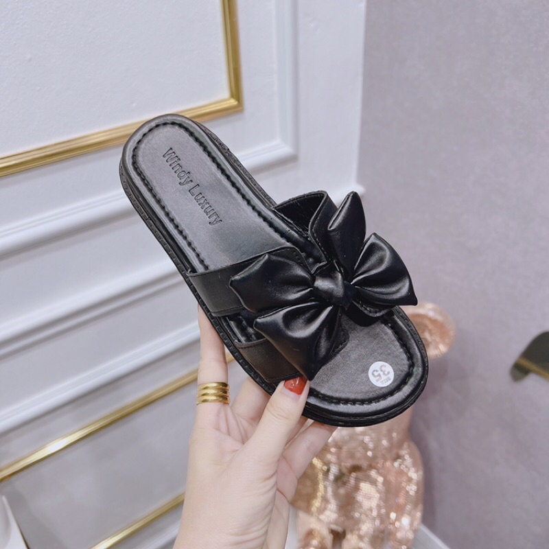 Dép bánh mì quai nơ to 4 cánh đế dày 2 phân đi êm cực kì