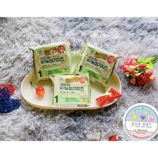 Phô mai hữu cơ tách muối Hàn Quốc số 1, gói 10 miếng cho bé ăn dặm từ 6m (date tháng 11/2021)