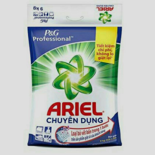 Bột giặt Ariel chuyên dụng 9kg.