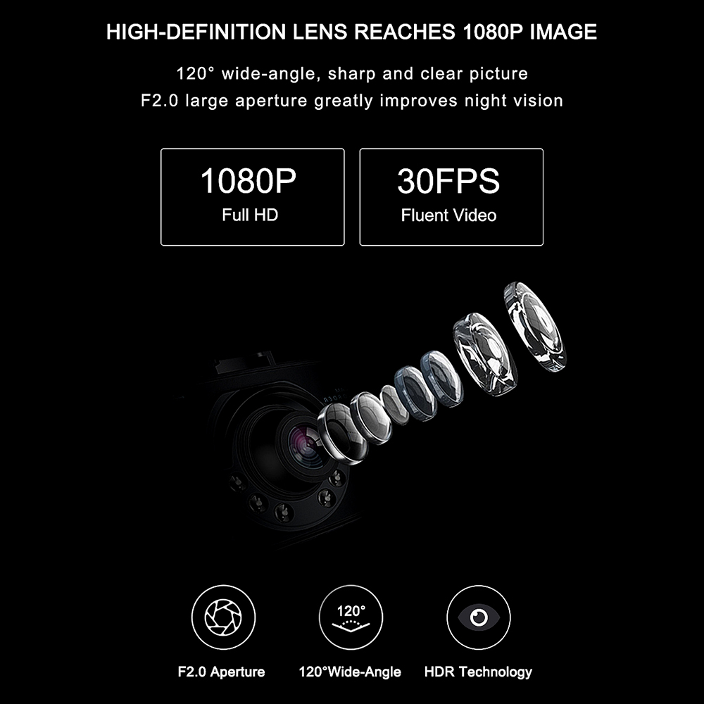 Camera Hành Trình G30 Full Hd 1080p Dvr 120 Độ Cho Xe Hơi