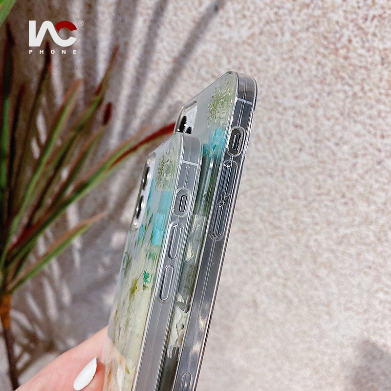 Ốp Điện Thoại tpu Mềm Họa Tiết Hoa Khô Cho iphone 15pro max 14 promax 14 plus 12 13 pro max 11 xr x max