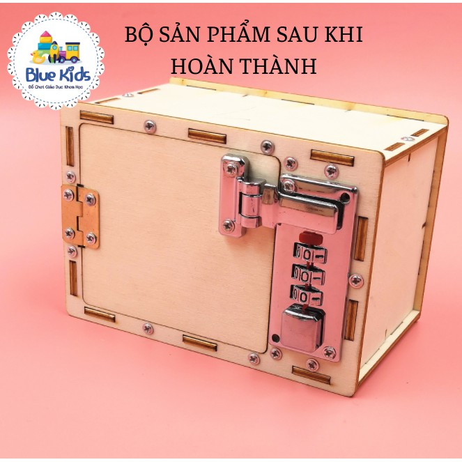 Đồ chơi khoa học STEAM tự làm két sắt tiết kiệm bằng gỗ, kích thích sáng tạo và phát triển trí tuệ