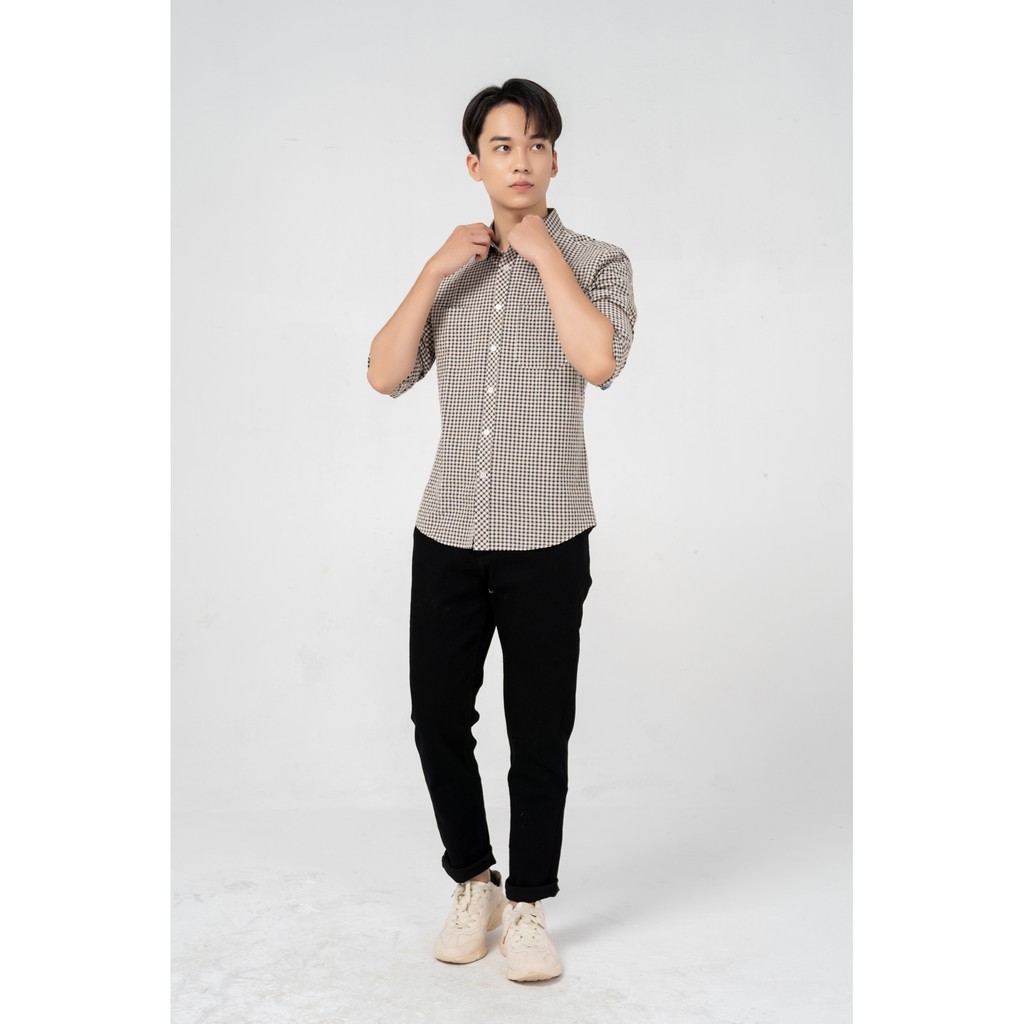 Áo sơ mi nam Yody kẻ phối trẻ trung năng động SMM3029 | BigBuy360 - bigbuy360.vn