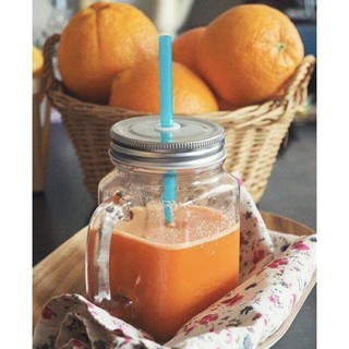 Ly Quai Thủy Tinh Trà Sữa 500ML nắp nhôm có lỗ cắm ống hút