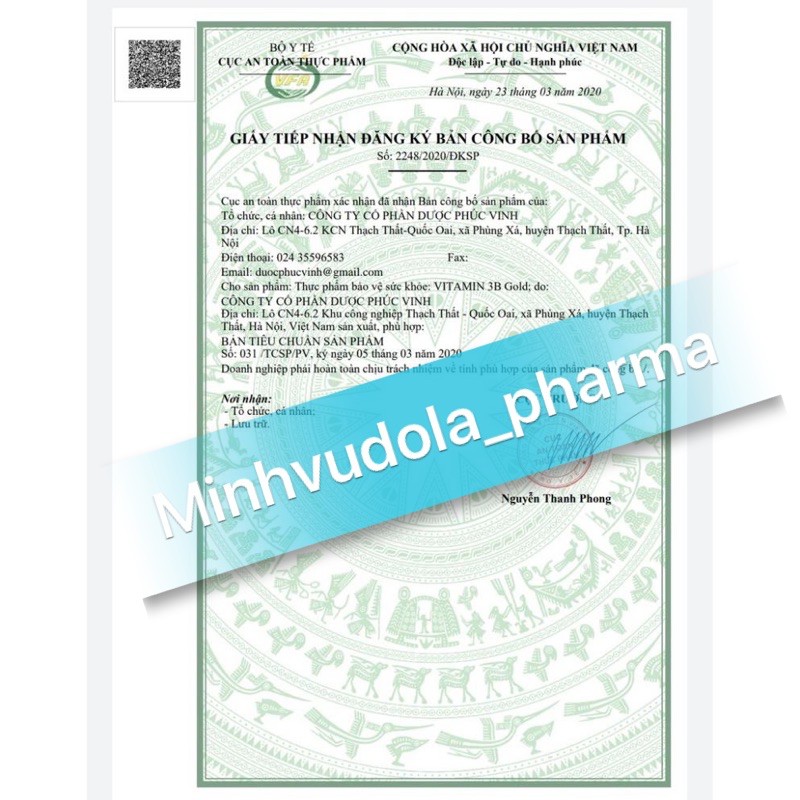 Viên bổ sung Vitamin 3B Gold Phúc Vinh