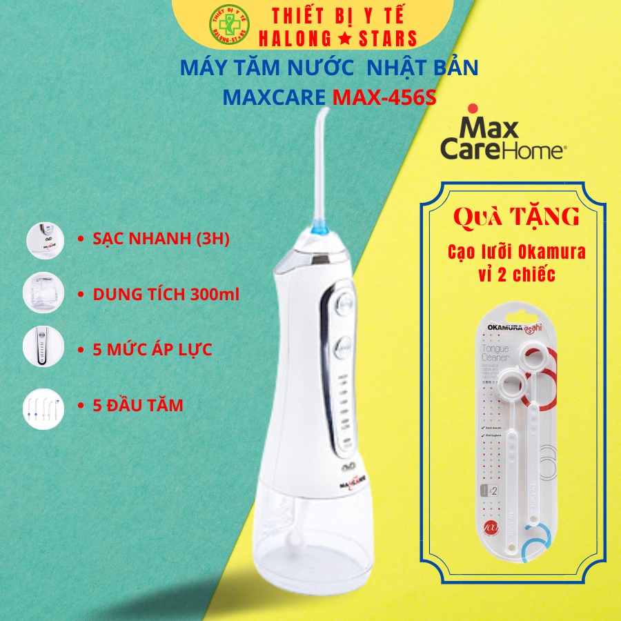 Máy tăm nước cầm tay nha khoa Maxcare Max456s / 456SE dùng vệ sinh răng miệng, sạch nướu, răng niềng, trắng răng