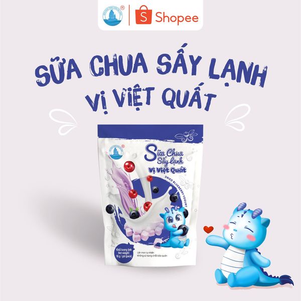 Sữa Chua Sấy Lạnh Hạ Long - Combo 10 gói 4 vị siêu ngon dâu, xoài, việt quất, tự nhiên