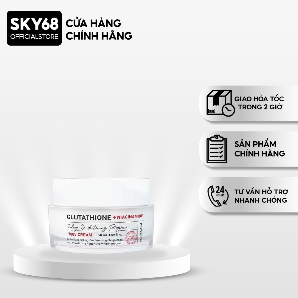 Kem dưỡng trắng mờ nám Angel’s Liquid Glutathione Plus Niacinamide 700 V Cream 50ml