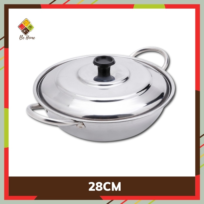 Nồi lẩu inox BEHOME Nồi nấu lẩu Nồi lẩu vung inox  - Nấu được Bếp Từ Làm Nóng Cực Nhanh - Đa Năng [TẶNG BỘ MUÔI MÚC]