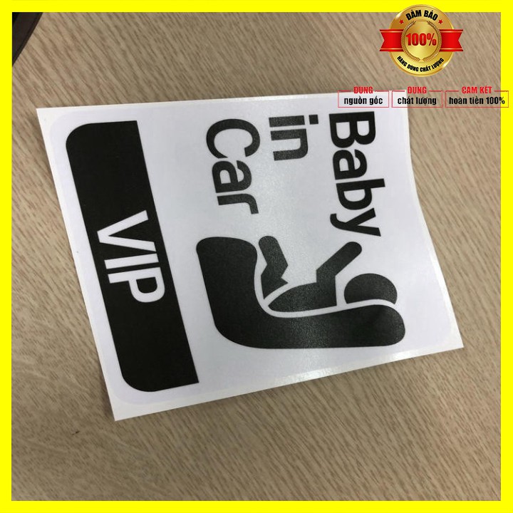 Sản phẩm  Tem Decal baby in the car dán đuôi xe H40312 Kích thước 13×14.2CM