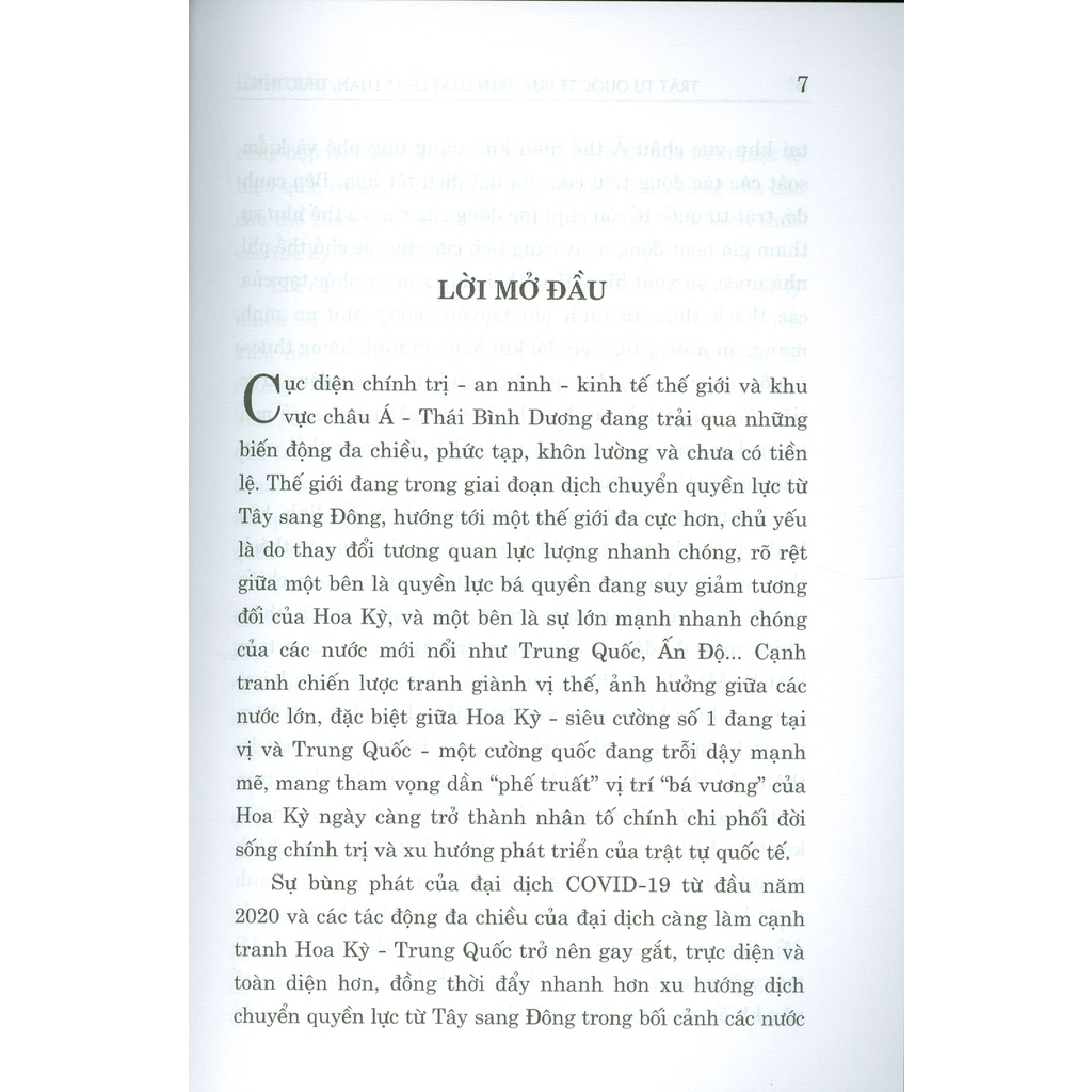 Sách - Trật Tự Quốc Tế Dựa Trên Luật Lệ - Lý Luận, Thực Tiễn Và Hàm Ý Chính Sách Đối Với Việt Nam
