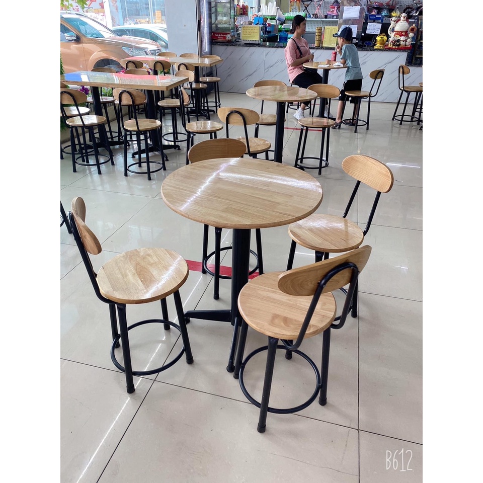 Combo bàn ghế gỗ dành cho quán cafe, trà chanh Gem Decor