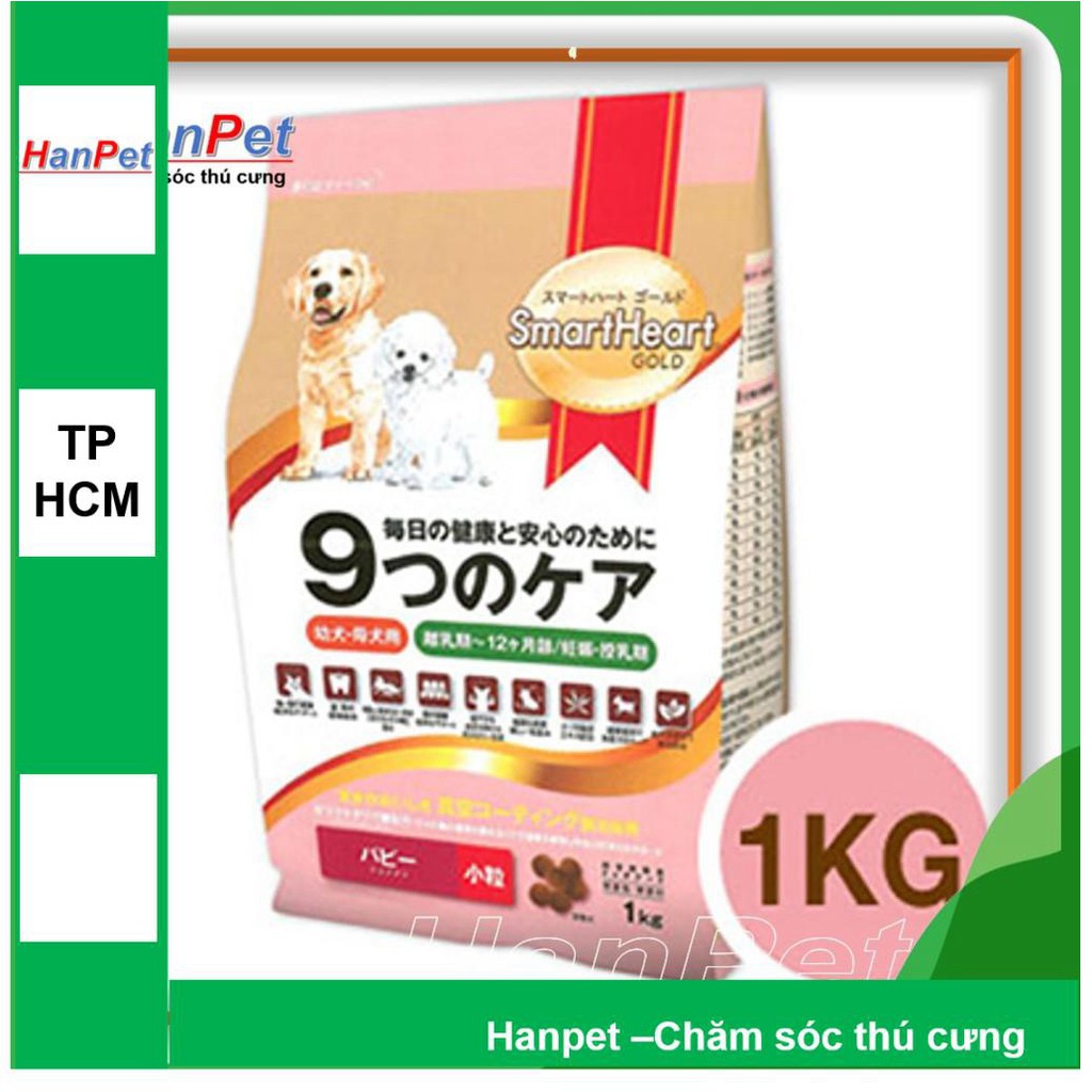 Thức ăn dạng hạt cho chó cỡ nhỏ Smartheart Gold gói 1kg (hanpet 216b)