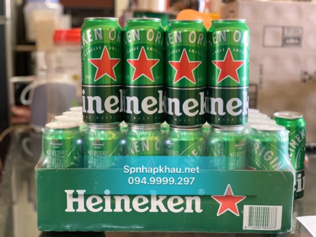 [11/2021] Bia Heineken Hà Lan lon cao 500ml thùng 24 lon