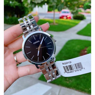 Đồng hồ nam fossil luther three-hand bq2312l - mặt đen dây bạc