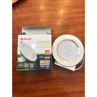 Đèn led âm trần rạng đông viền vàng đổi 3 màu, đm 90/7w, đm 110/9w