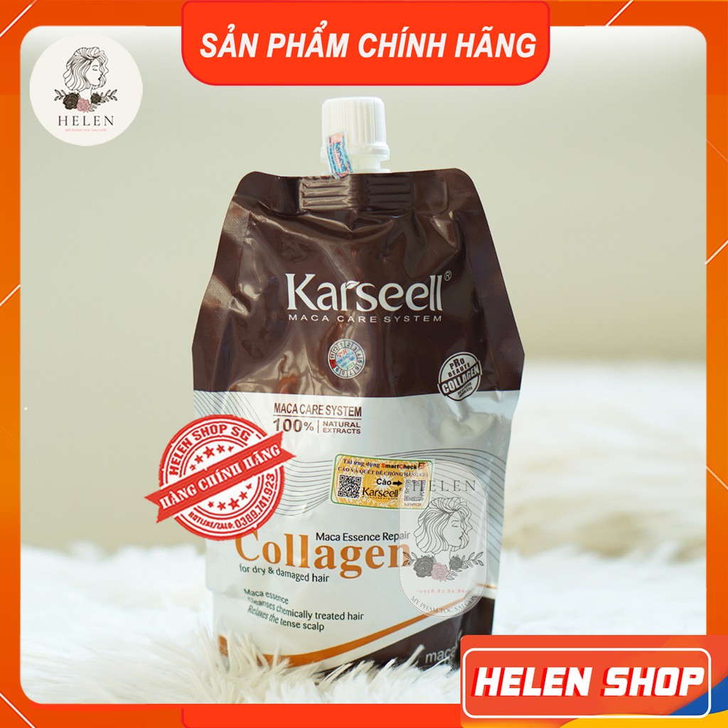 KARSEELL TÚI 500ml Kem Ủ Tóc, Hấp Tóc, Kem Phục Hồi Tóc 💖 Chính Hãng 💕 Ủ Tóc Collagen Dưỡng Tóc, Phục Hồi Tóc Hư Tổn