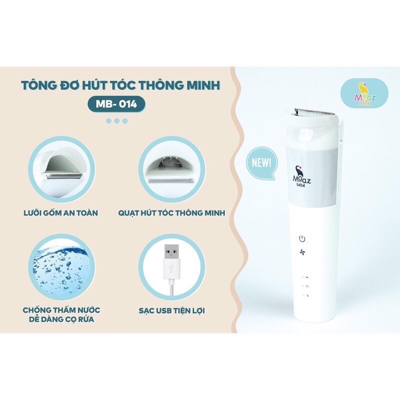 Tông Đơ Cắt Tóc Cho Bé Moaz Bebe MB014