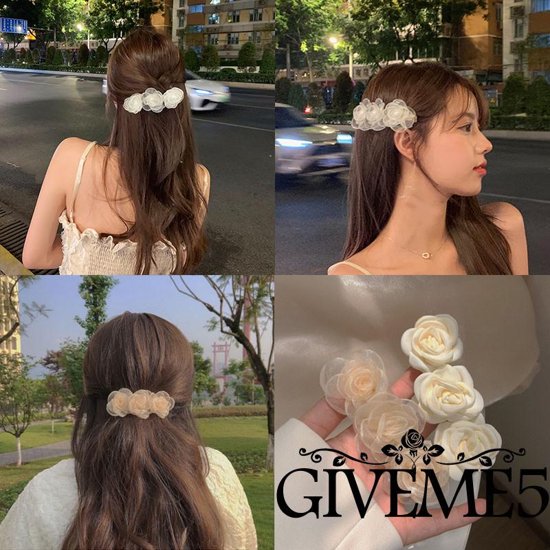 Kẹp tóc hình hoa trà dễ thương cho nữ