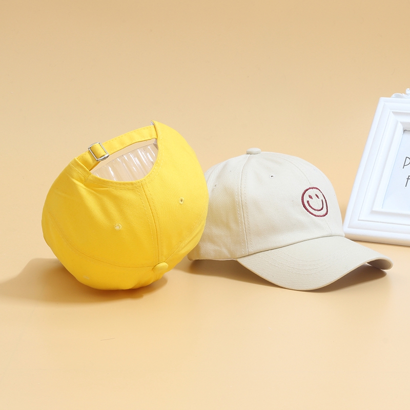 Mũ Lưỡi Trai LINJW In Hình Mặt Cười Kiểu Hàn Quốc Cho Nam &amp; Nữ