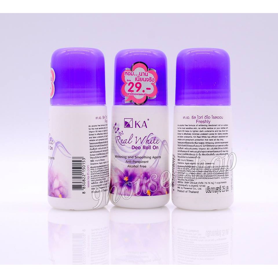 Lăn Khử Mùi Trắng Da KA REAL WHITE DEO-ROLL ON THÁI LAN 25ml - 9housevn