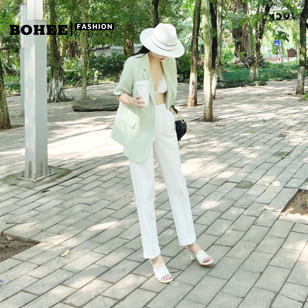 [Mã 88FASHIONSALE giảm 15K đơn 150K] Áo khoác blazer nữ BOHEE cổ vest cộc tay dáng ngắn phong cách hàn quốc A255 | BigBuy360 - bigbuy360.vn