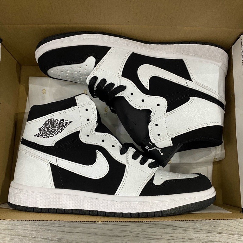 (FREESHIP+HỘP+QUÀ) Giày thể thao AIR JORDAN 1 Retro High trắng đen cổ cao