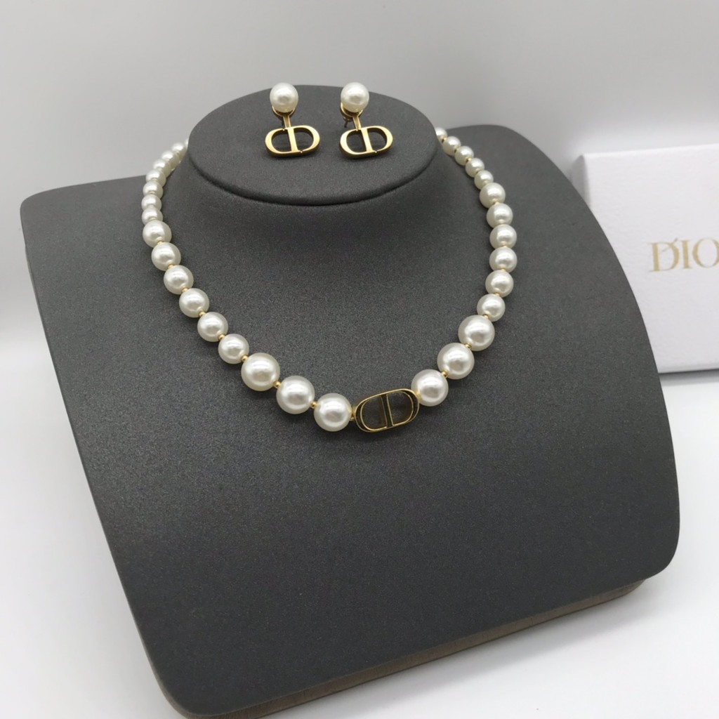 Trang sức Dior bạc s925 ngọc trai giả thời trang nữ