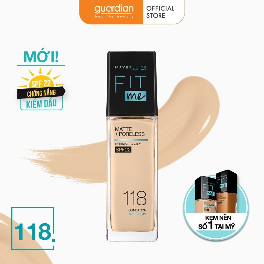 Kem Nền Maybelline New York FitMe SPF22 30ml #118 Light Beige