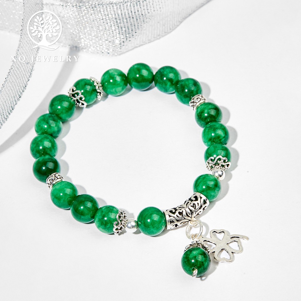 Vòng tay phối charm cỏ 4 lá - NQ Jewelry