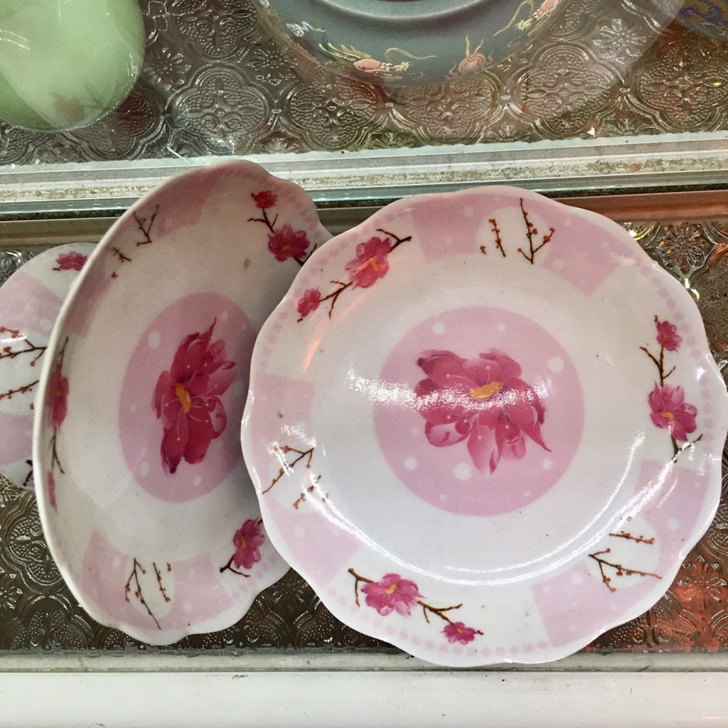 Dĩa trái cây mica Hoa Mẫu đơn15cm, 17cm