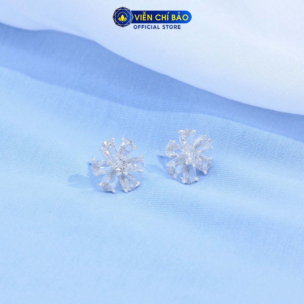 Bông tai bạc nữ hoa 6 cánh chất liệu bạc S925 thời trang phụ kiện trang sức nữ Viễn Chí Bảo B400400x