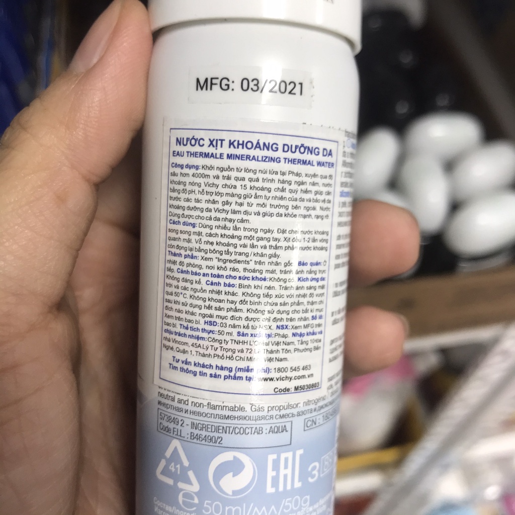 Xịt khoáng Vichy - sịt khoáng Vichi 50 -150 -300ml - xịt dưỡng da  vichy Eau Thermale Mineralizing Thermal Water