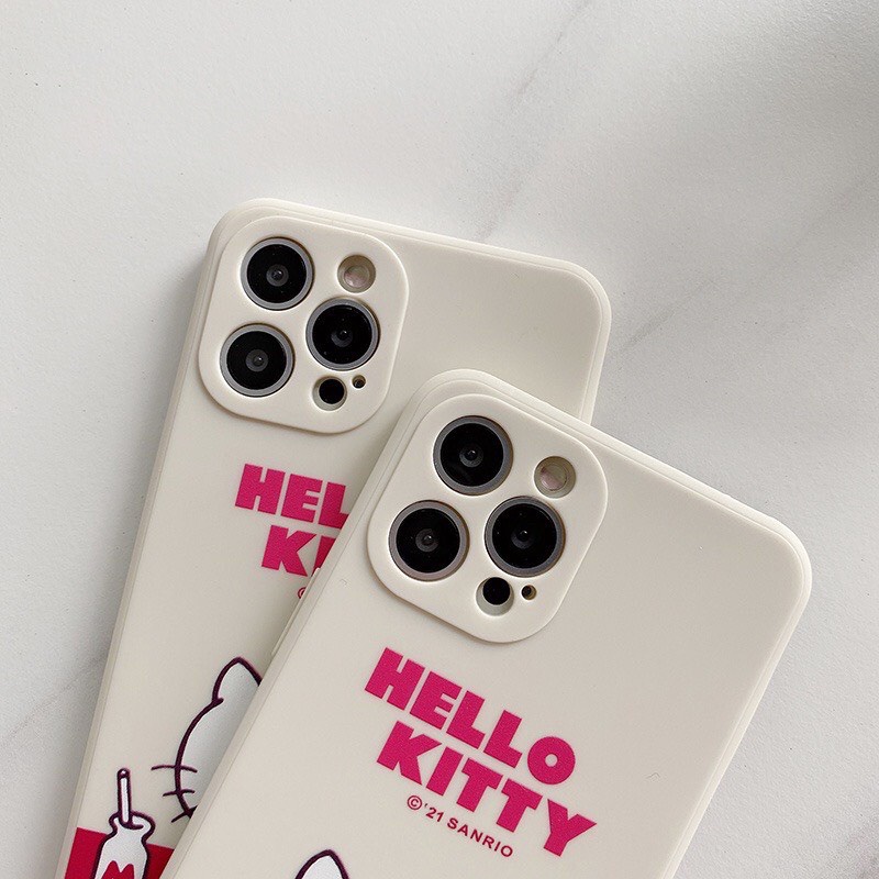 Ốp Lưng Iphone Cạnh Vuông, Bảo Vệ Camera Hello Kitty (02) ip 7Plus,8Plus,x,xs,xsmax,11,11promax,12,12promax,13,13promax