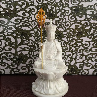 Tượng Đức Địa Tạng Vương Composit Trắng, Cao 11cm