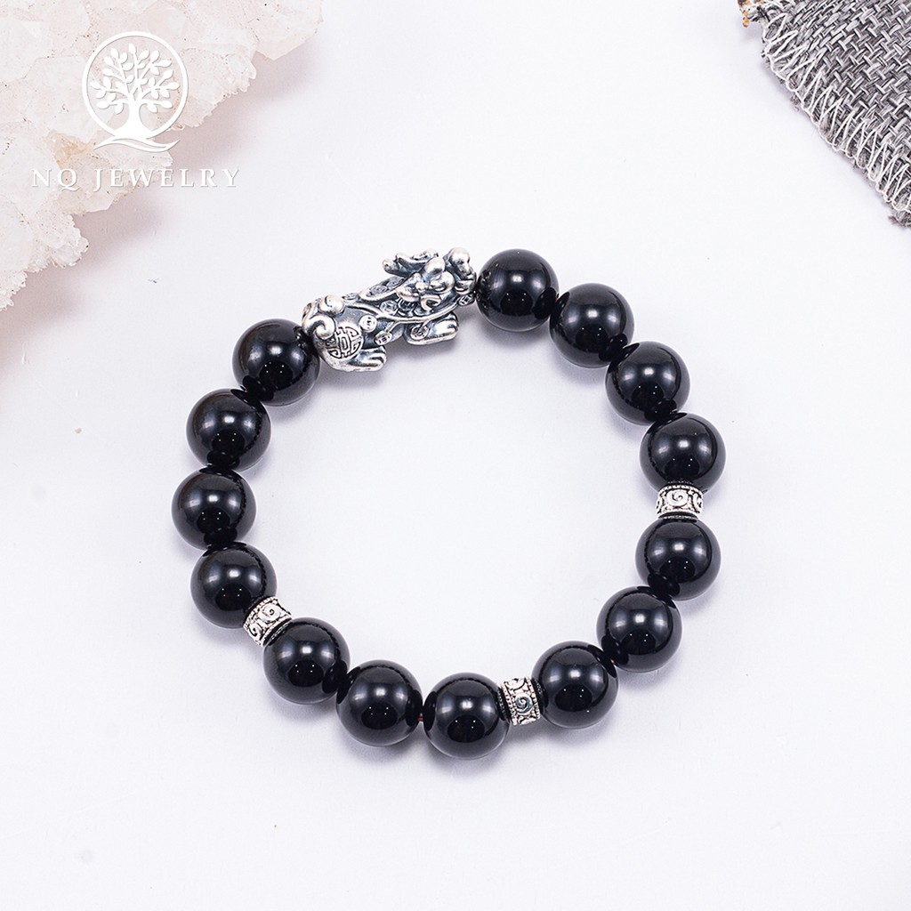 Vòng tay phối charm tỳ hưu bạc thái - NQ Jewelry