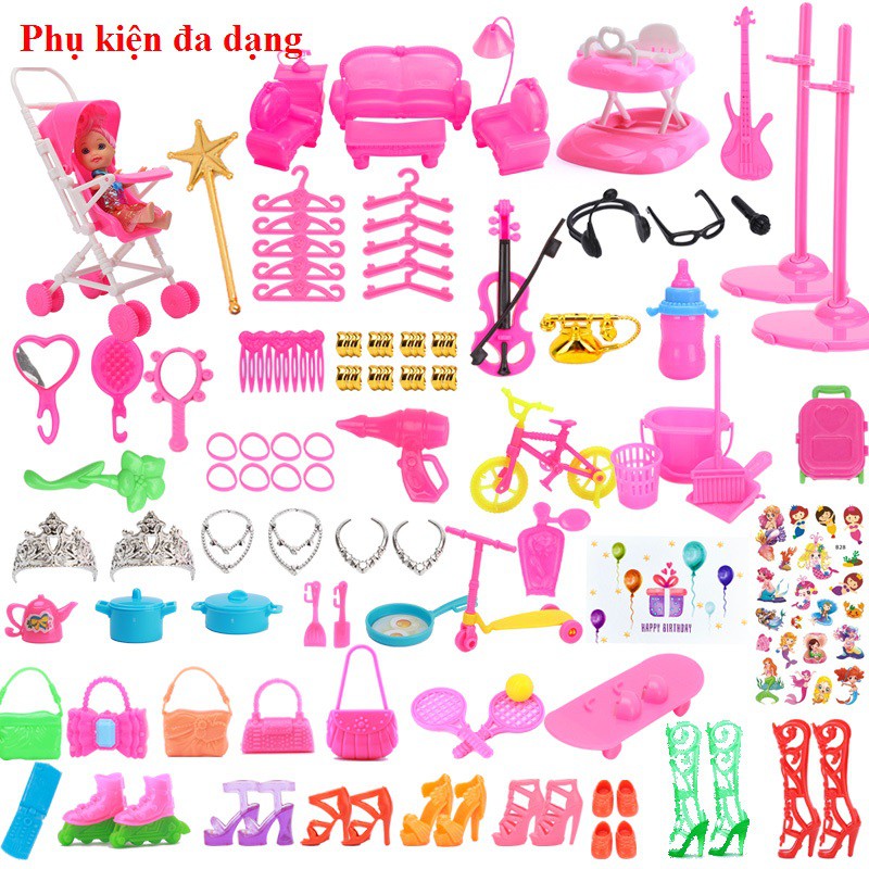 Bộ đồ chơi [Phụ kiện đa dạng] Búp bê Barbie cho bé