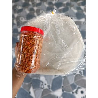 3combo 500gr bánh tráng phơi sương, muối tép hành phi