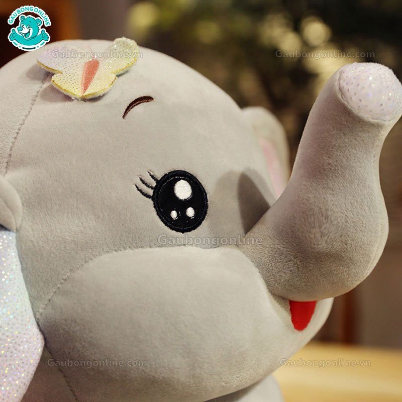 Gấu Bông Voi Nơ - Thú Bông Voi Cao Cấp