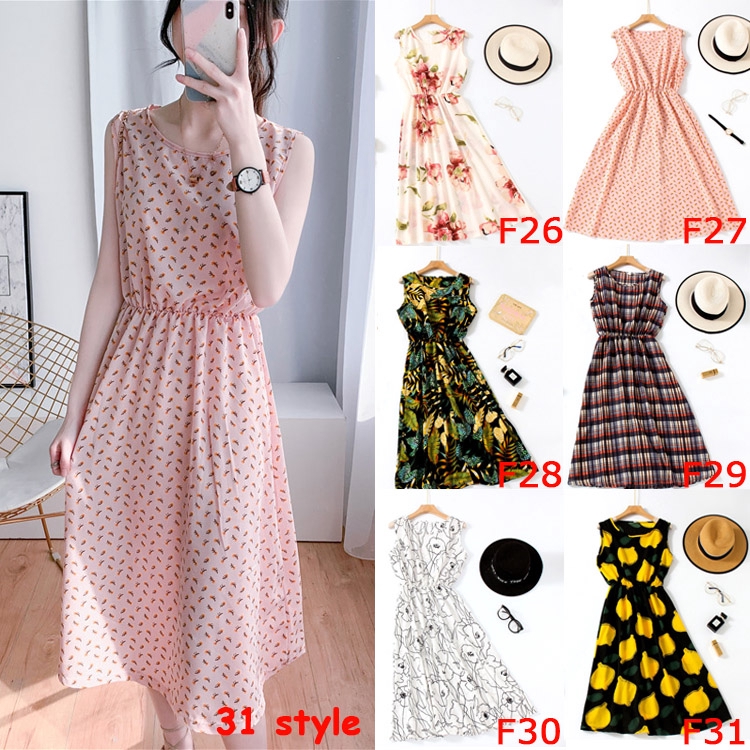 Đầm Nữ Bigsize Maxi Voan Không Tay Hoa Nhí Dài Đầm Đi Biển Thời Trang Váy Dự Tiệc