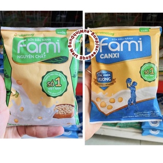 [Mã 158FMCGSALE giảm 7% đơn 500K] Sữa đậu nành Fami canxi/nguyên chất gói 200ml