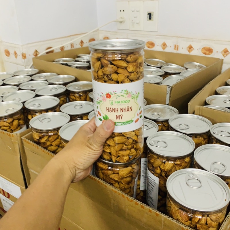 Hạnh nhân Mỹ rang bơ hafood mỏng vỏ, giòn thơm , ăn vặt cho bà bầu cực ngon hũ 500gr