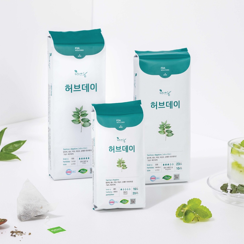 Băng vệ sinh hàng ngày Herbday, băng vệ sinh Hàn Quốc chiết suất lô hội MAY6