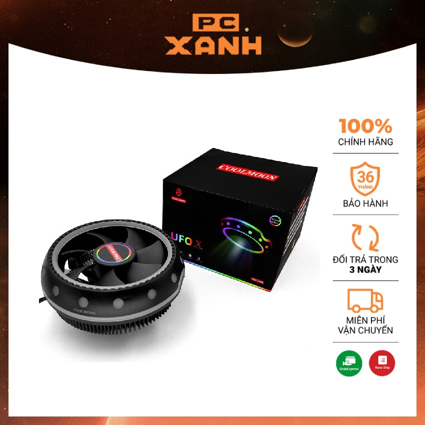 Quạt tản nhiệt CPU Coolmoon Ufox Led RGB chính hãng dành cho máy tính để bàn