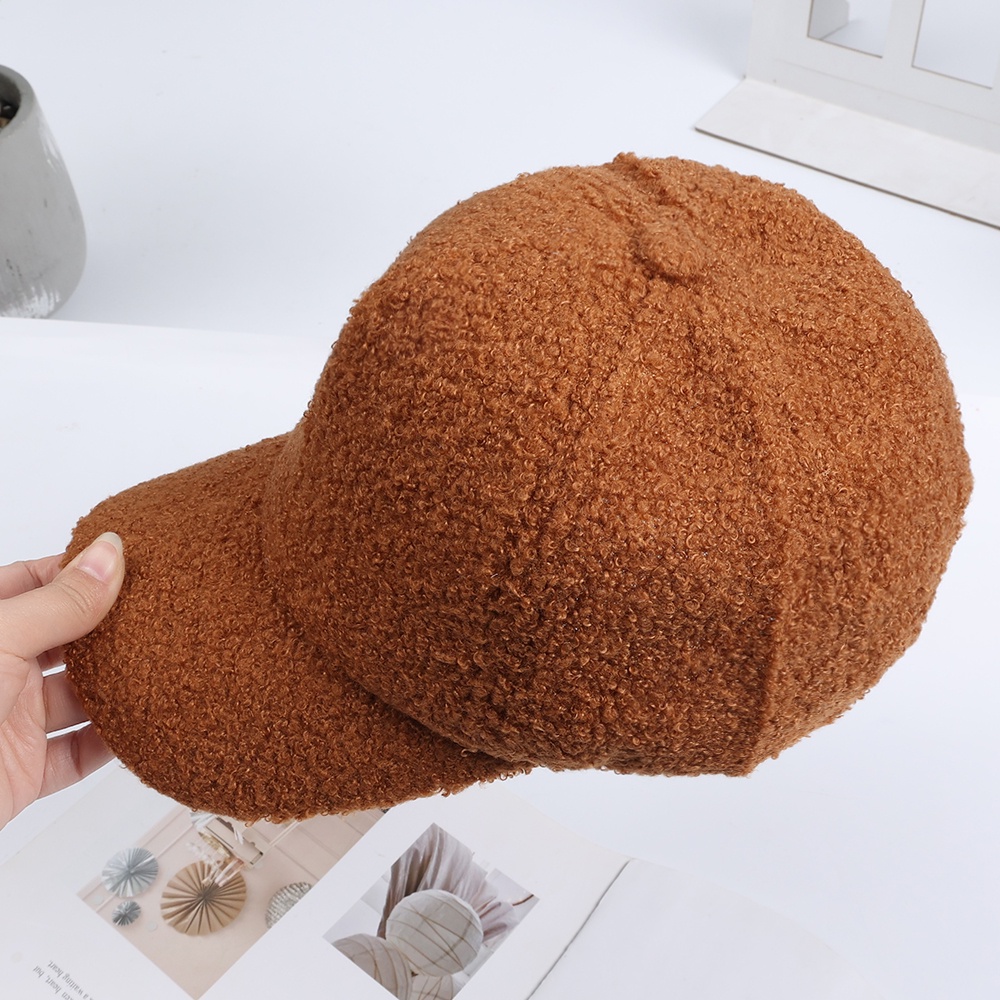 Mũ Lưỡi Trai Phối Lông Giữ Ấm Phong Cách Hàn Quốc Cổ Điển Nhiều Màu Sắc