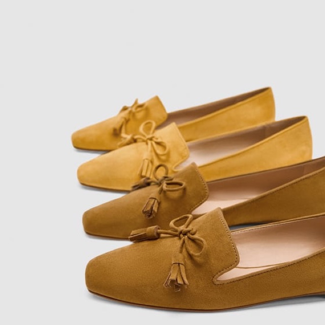 Giầy bệt zara da lộn auth 36