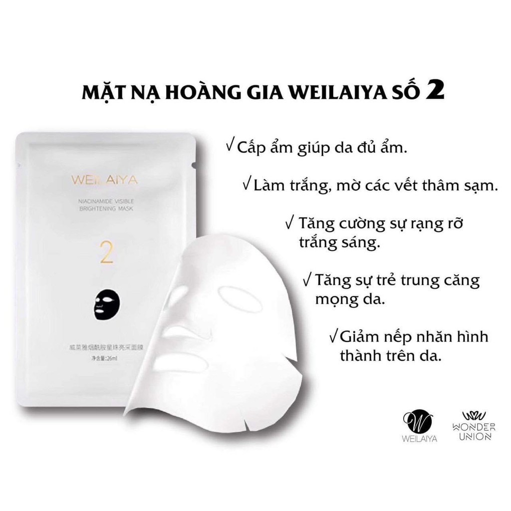 [Giá Dùng Thử] Mặt Nạ Trắng Da Weilaiya Chính hãng Bổ Sung Nước Dưỡng ẩm Da Trắng Hồng Rực Rỡ - Hộp 28 Miếng (Sẵn SLL)