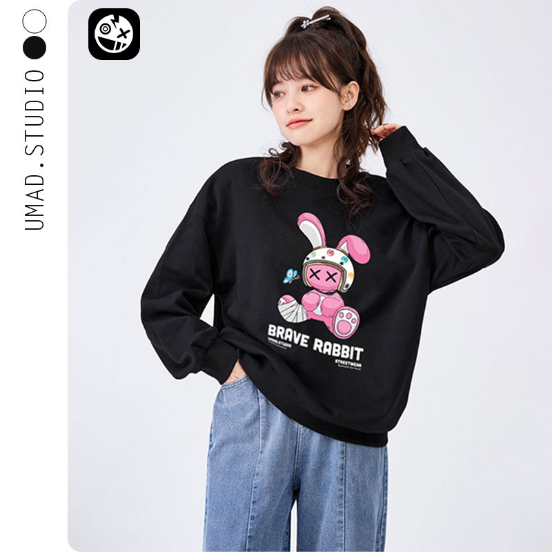 Áo Sweater UMAD Unisex RABBIT Oversize Form rộng tay dài in hình phong cách Street style năng động